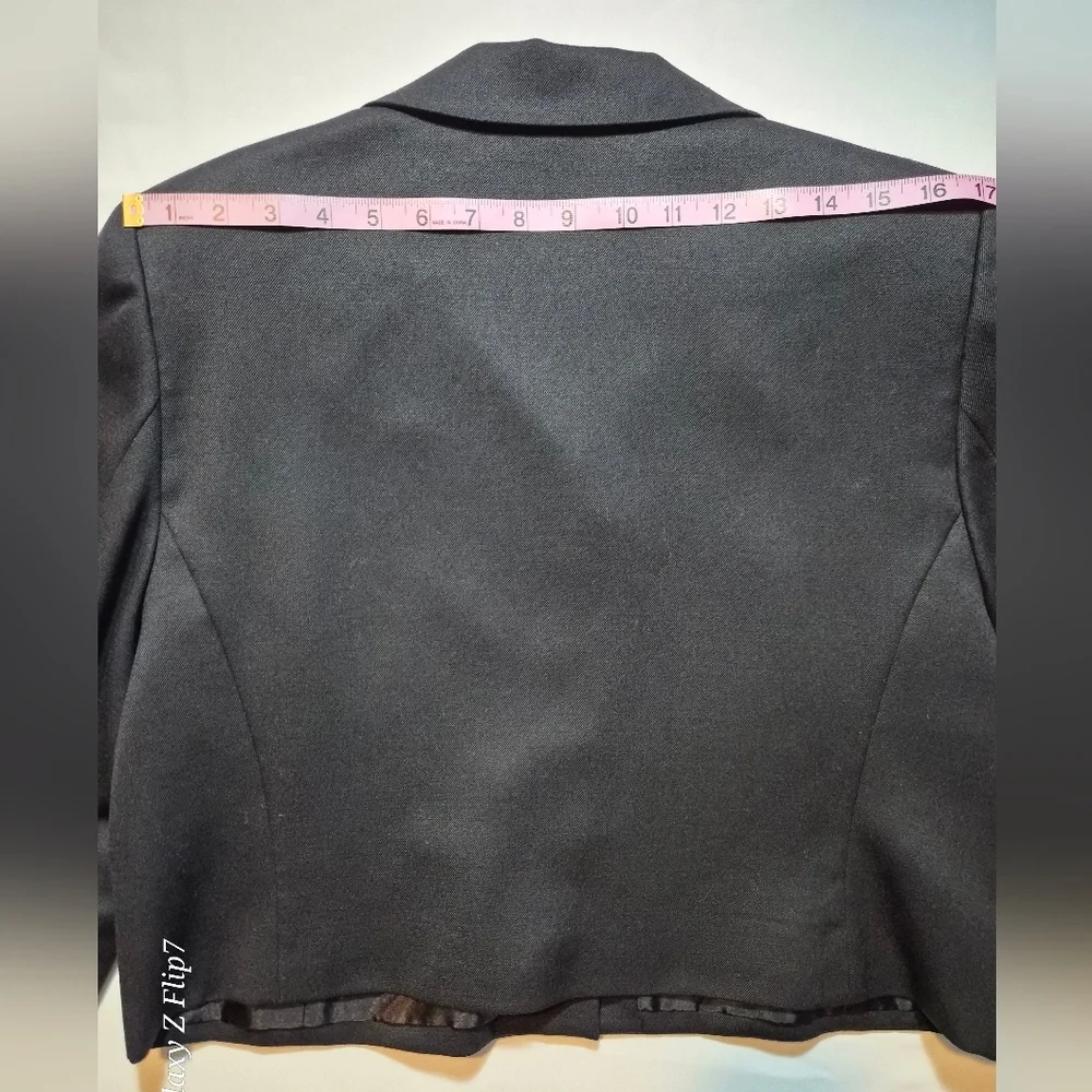 ​VINTAGE Pendleton Black Wool Cropped Jacket Blazer 16 Petite Made in USA - Picture 6 of 8